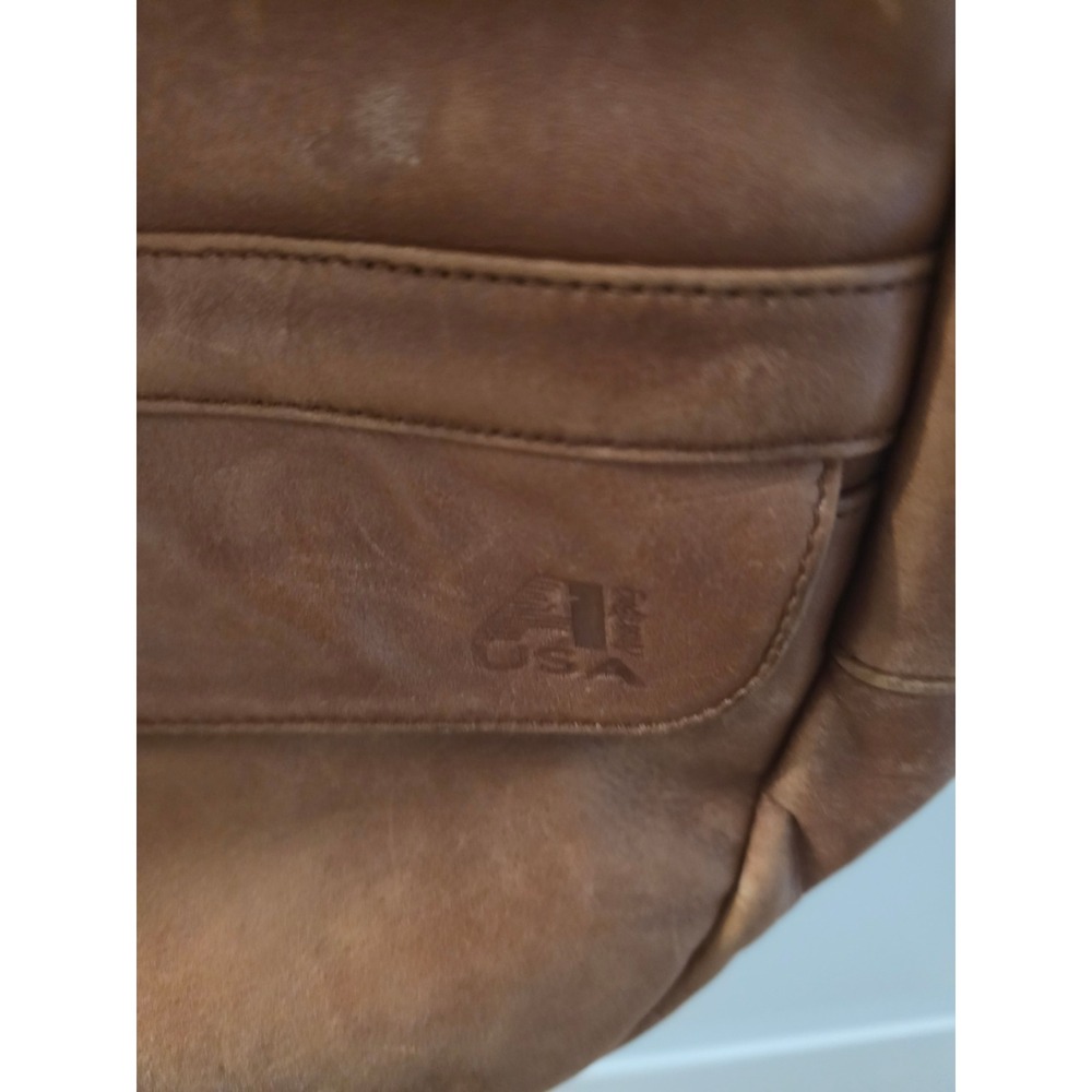 AmeriBag Healthy Back Bag Brown Leather Ergonomic Sling Crossbody Medium - Picture 3 of 9